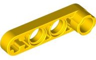 Technic Beam 1 x 4 Thin with Stud Connector in Yellow