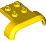Wheel Arch, Mudguard 3 x 4 with 2 x 2 Plate in Yellow