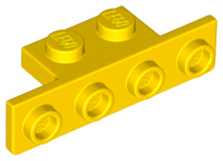 Bracket 1 x 2 - 1 x 4 [Rounded Corners at Bottom, Square Corners at Top] in Yellow