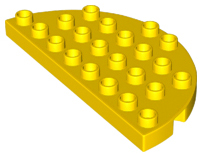 Duplo Plate Round 4 x 8 Semi-Circle in Yellow