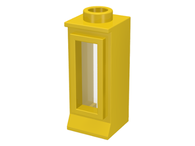 Window 1 x 1 x 2, Short Lip [with Glass] in Yellow