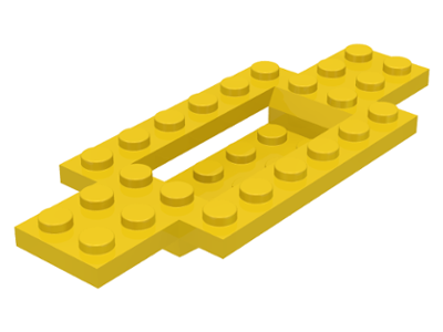 Vehicle Base 4 x 10 x 2/3 with 4 x 2 Recessed Center with Smooth Underside in Yellow