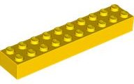 Brick 2 x 10 in Yellow