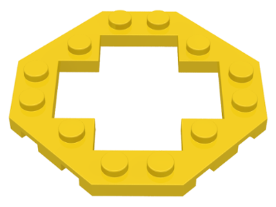 Plate Special 6 x 6 Octagonal with Opening in Yellow