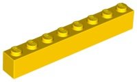 Brick 1 x 8 in Yellow
