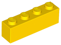 Brick 1 x 4 in Yellow