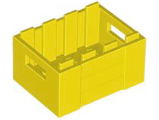 Box / Crate with Handholds 3 x 4 x 1 2/3 in Yellow