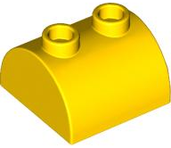 Brick Curved 2 x 2, Two Top Studs in Yellow