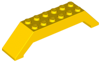 Brick Sloped 45° 10 x 2 x 2 Double in Yellow