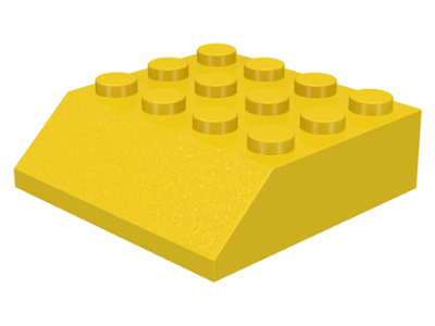 Brick Sloped 45° 4 x 4 in Yellow