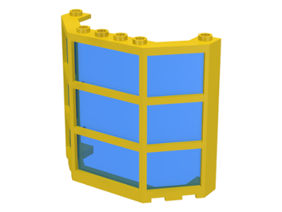 Window Bay 3 x 8 x 6 with Trans-Dark Blue Glass in Yellow