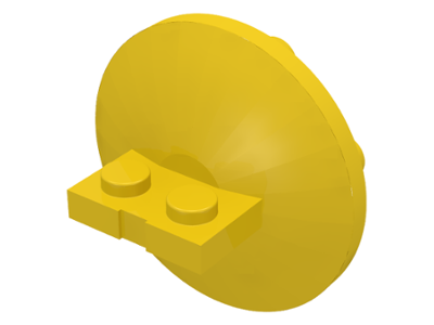 Plate Special 1 x 2 with 4 x 4 disk at 90 degrees in Yellow
