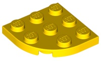 Plate Round Corner 3 x 3 in Yellow