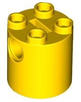 Brick Round 2 x 2 x 2 Robot Body, Axle Holder '+' Orientation in Yellow