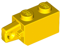 Hinge Brick 1 x 2 Locking with 1 Finger Vertical End in Yellow