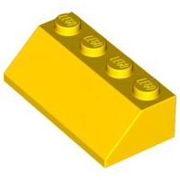 Brick Sloped 45° 2 x 4 in Yellow