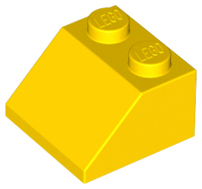 Brick Sloped 45° 2 x 2 in Yellow