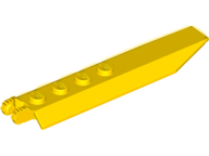Hinge Plate 1 x 8 Locking with Angled Side Extensions, Rounded Plate Underside, 9 Teeth in Yellow