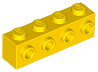 Brick Special 1 x 4 with 4 Studs on One Side in Yellow