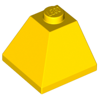 Brick Sloped 45° 2 x 2 Double Convex in Yellow