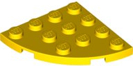 Plate Round Corner 4 x 4 in Yellow