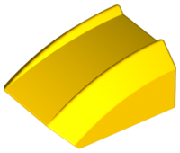 Brick Curved 2 x 2 with Lip, No Studs in Yellow