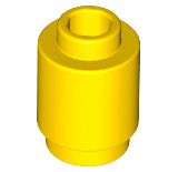 Brick Round 1 x 1 Open Stud in Yellow