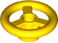 Steering Wheel Small, 2 x 2 in Yellow