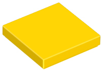 Tile 2 x 2 with Groove in Yellow