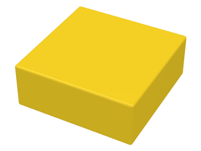 Tile 1 x 1 without Groove in Yellow