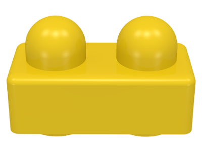 Primo Brick 1 x 2 in Yellow