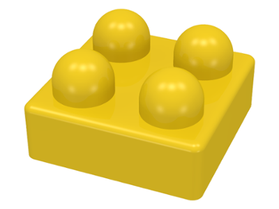 Primo Brick 2 x 2 in Yellow