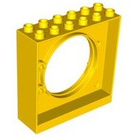 Duplo Ball Tube exit with round doorway 2 x 6 x 5 in Yellow