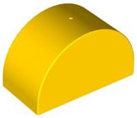 Duplo Brick 2 x 4 x 2 Curved Top in Yellow
