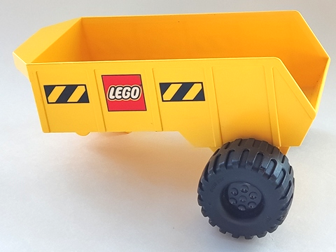 Duplo Dump Truck with 12 Studs and Hitch and Lego Logo Print in Yellow
