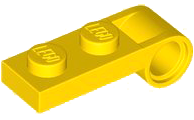 Plate Special 1 x 2 with Pin Hole On Side in Yellow