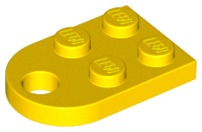 Plate Special 3 x 2 with Rounded End, Hole in Yellow