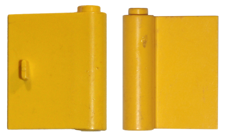 Door 1 x 3 x 4 Right with Thin Handle in Yellow