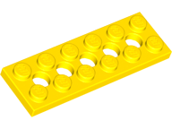 Technic Plate 2 x 6 [5 Holes] in Yellow