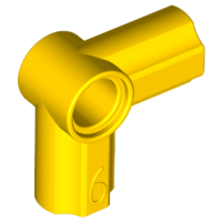Technic Axle and Pin Connector Angled #6 - 90° in Yellow
