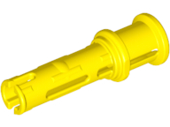 Technic Pin Long with Friction Ridges Lengthwise and Stop Bush [3 Lateral Holes, Big Pin Hole] in Yellow