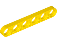 Technic Beam 1 x 6 Thin in Yellow