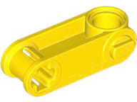 Technic Axle and Pin Connector Perpendicular 3L with Pin Hole in Yellow