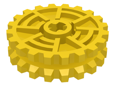 Technic Tread Sprocket Wheel Dual Thin in Yellow