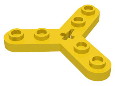 Technic Plate Rotor 3 Blade with Smooth Ends and 6 Studs (Propeller) in Yellow