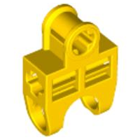 Technic Axle Connector 2 x 3 with Ball Socket, Open Sides in Yellow
