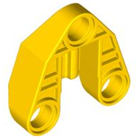 Technic Connector Block 3 x 3 Triangular with Axle, and Pin Hole in Yellow