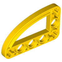 Technic Beam 3 x 5 L-Shape with Quarter Ellipse Thin in Yellow