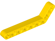 Technic Beam 1 x 9 Bent (7 - 3) Thick in Yellow