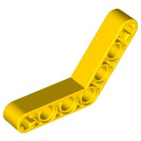 Technic Beam 1 x 7 Bent (4 - 4) Thick in Yellow